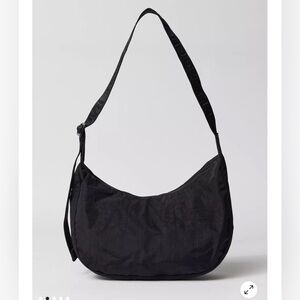 BAGGU Medium Nylon Crescent Bag – Recycled Material, Adjustable Crossbody Strap